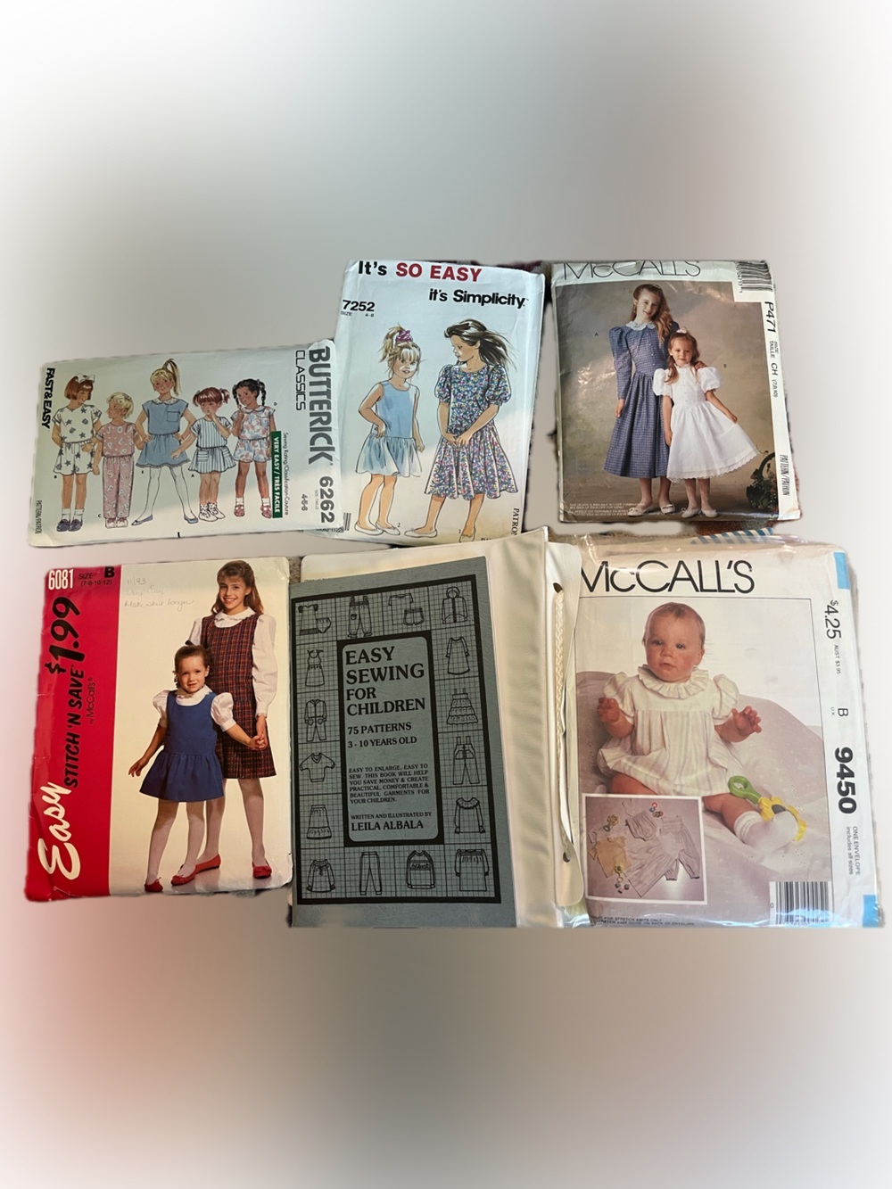 Vintage Kids Dress Sewing Pattern Lot - Baby, Toddler, Child, and Nursery Items